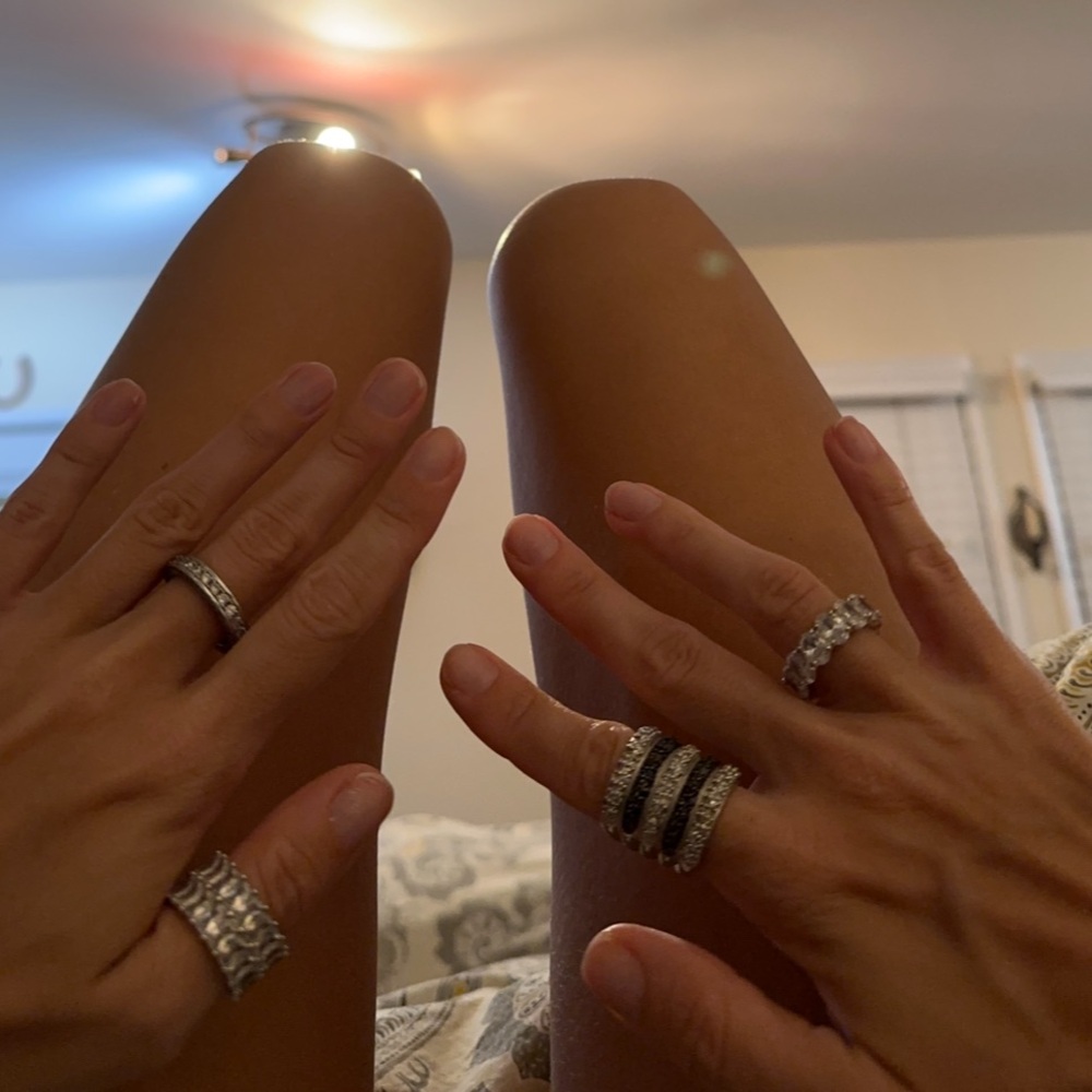 Vintage Sterling Silver rhinestone cocktail ring